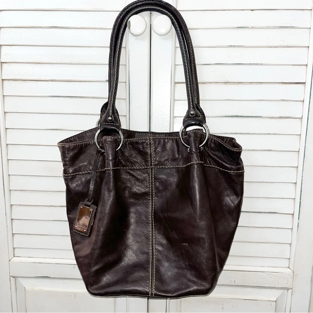 TIGANELLO Brown Genuine Leather Handbag  Shoulder Bag Hobo Buttery Soft